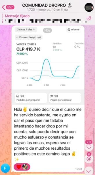 Resultado de un alumno de Dropro